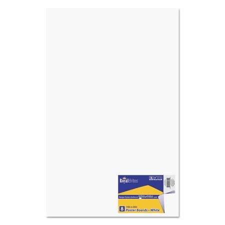 ROYAL BRITES Premium Coated Poster Board, 14 x 22, White, PK8 24324